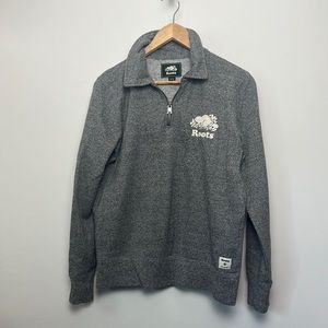 Roots quarter zip up pullover sweater size medium